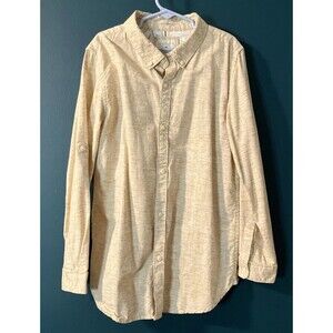 Denim & Flower Ricky Singh Button Down Shirt Big Boys 11/12 Long Sleeve Tan Soft